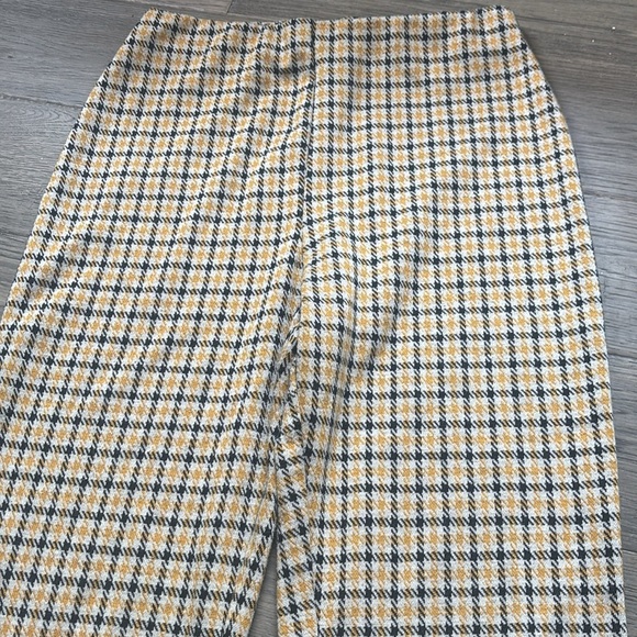 Urban Outfitters |Cara High-Waisted Kick Flare Pant Yellow Checkered Size Medium - Picture 5 of 12